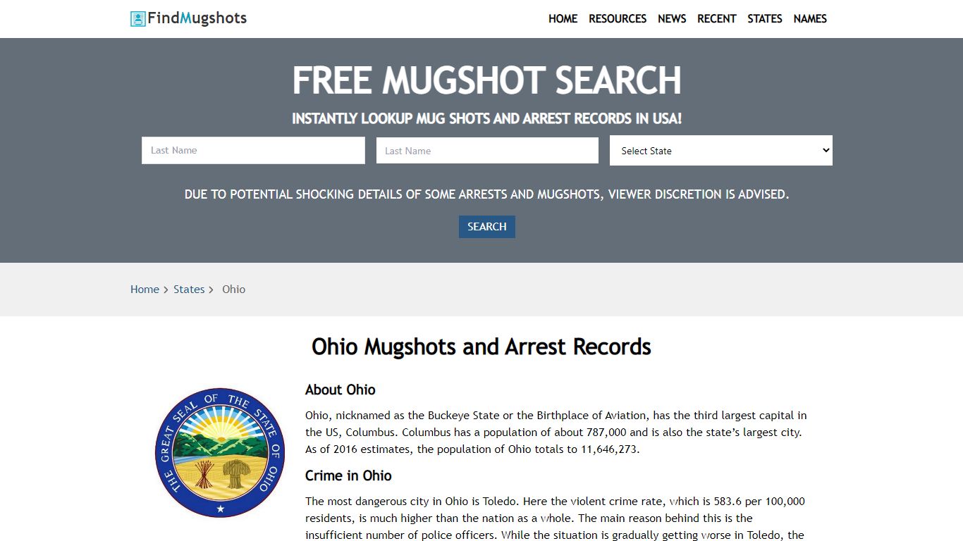 Find Ohio Mugshots - Find Mugshots